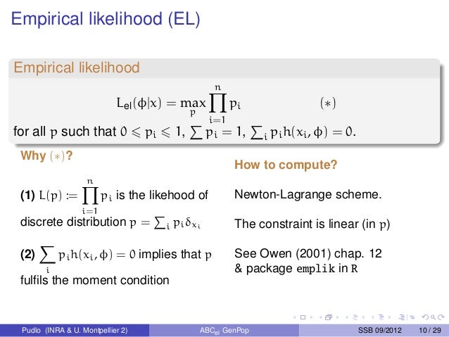 Empirical likelihood